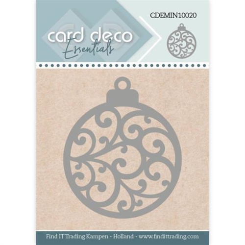 Card Deco Mini Julekugle 4,1x5cm